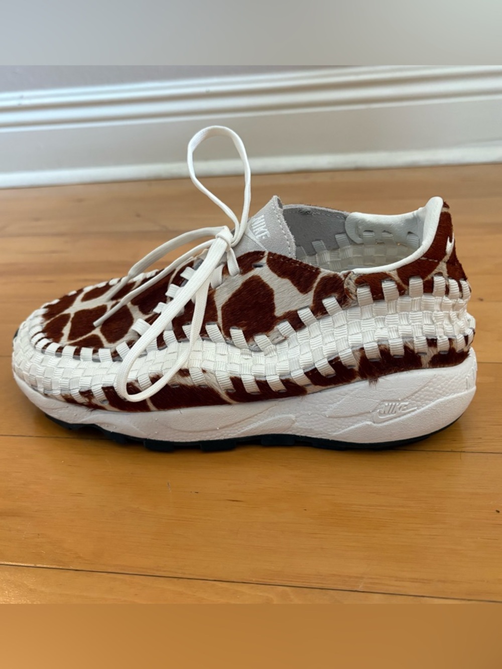 Nike Air Footscape Woven Cow Print Sneakers 8.5 Rare Statement Y2K Streetwear - Picture 6 of 14